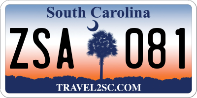 SC license plate ZSA081