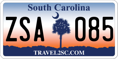 SC license plate ZSA085