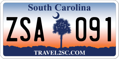 SC license plate ZSA091