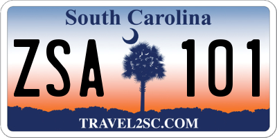SC license plate ZSA101