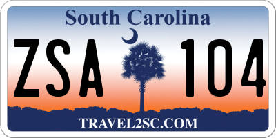 SC license plate ZSA104