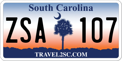 SC license plate ZSA107
