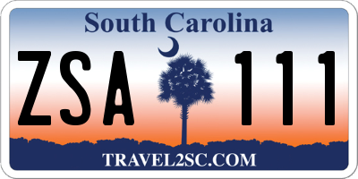 SC license plate ZSA111