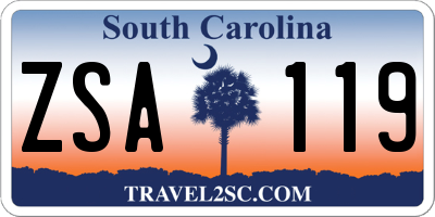 SC license plate ZSA119