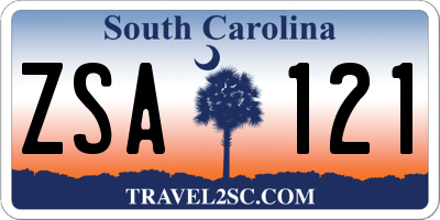SC license plate ZSA121