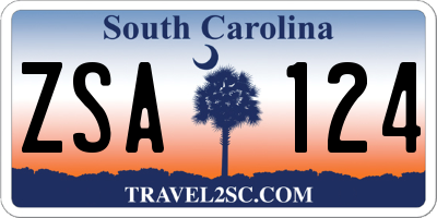 SC license plate ZSA124