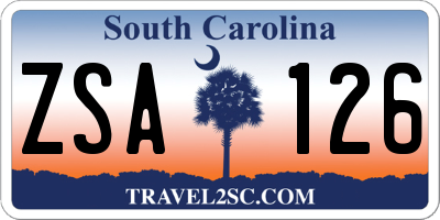 SC license plate ZSA126