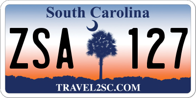 SC license plate ZSA127