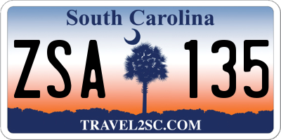 SC license plate ZSA135