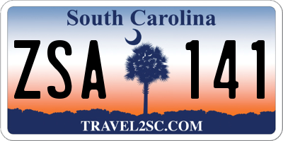 SC license plate ZSA141
