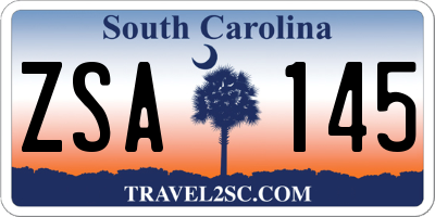 SC license plate ZSA145