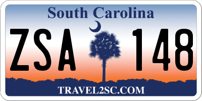 SC license plate ZSA148