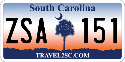 SC license plate ZSA151