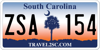 SC license plate ZSA154