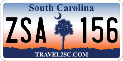 SC license plate ZSA156