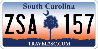 SC license plate ZSA157
