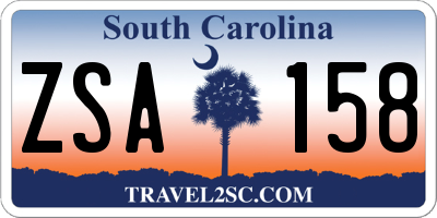 SC license plate ZSA158