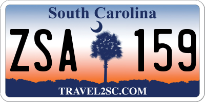 SC license plate ZSA159