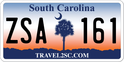 SC license plate ZSA161
