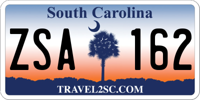 SC license plate ZSA162