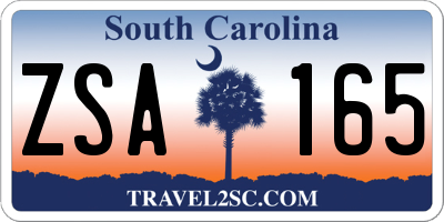 SC license plate ZSA165