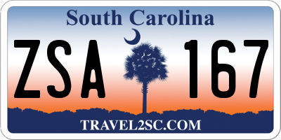 SC license plate ZSA167