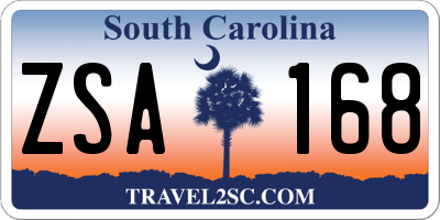 SC license plate ZSA168