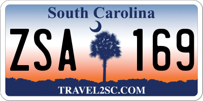 SC license plate ZSA169
