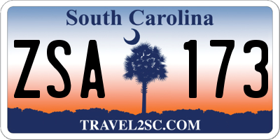 SC license plate ZSA173