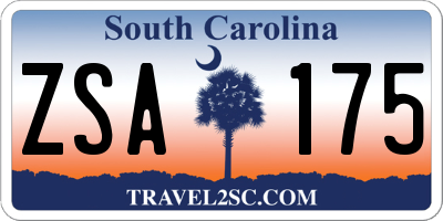 SC license plate ZSA175