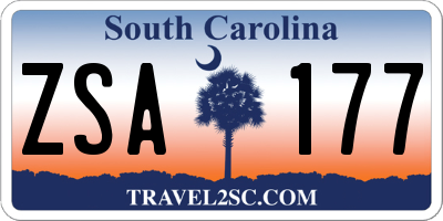 SC license plate ZSA177