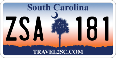 SC license plate ZSA181