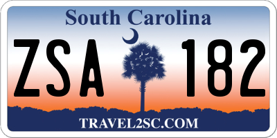 SC license plate ZSA182