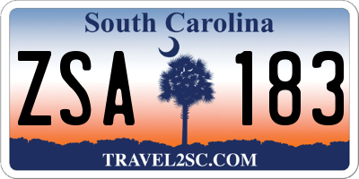 SC license plate ZSA183