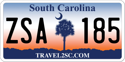 SC license plate ZSA185