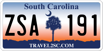 SC license plate ZSA191