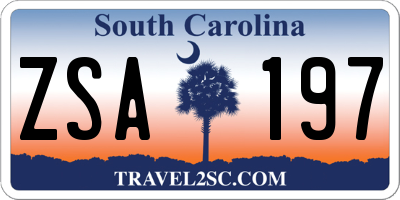 SC license plate ZSA197