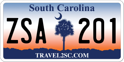 SC license plate ZSA201