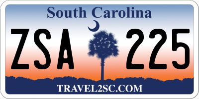 SC license plate ZSA225