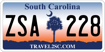 SC license plate ZSA228