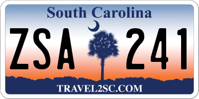 SC license plate ZSA241
