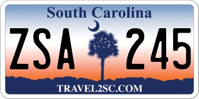 SC license plate ZSA245