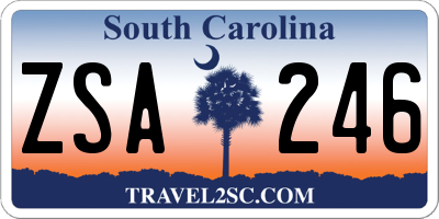 SC license plate ZSA246