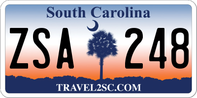 SC license plate ZSA248