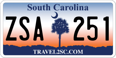 SC license plate ZSA251