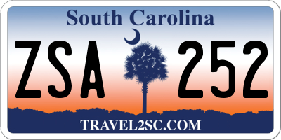 SC license plate ZSA252