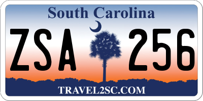 SC license plate ZSA256