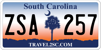 SC license plate ZSA257