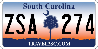 SC license plate ZSA274