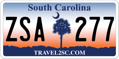 SC license plate ZSA277
